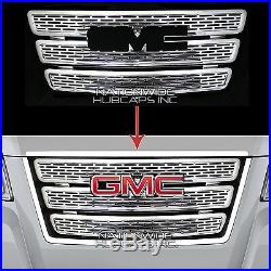 10-15 GMC TERRAIN CHROME Grille Overlay 3 Bar Grill Inserts Covers Denali Style