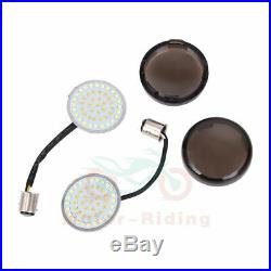 1157 LED Turn Signals Light Inserts Smoke Lens Fit for Harley Street Road Glide