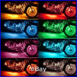 12pcs Motorcycle ATV RGB LED Neon Under Glow Light Strip Kit For Harley Davidson