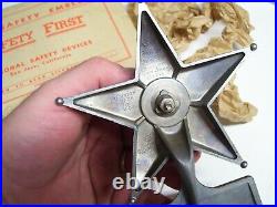 1940s Original NOS SAFETY STAR License Plate Topper Vintage Chevy Ford Jalopy vw