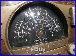 1941 Zenith 3 Band Shortwave Radio Model 7S529 Parts, Repair, Restore