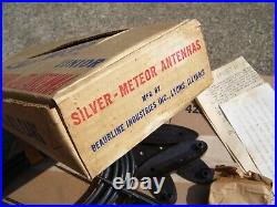 1950s Original NOS Silver Meteor Dual auto Antenna Vintage Chevy Ford Jalopy vw