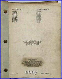 1951-1952 Mack LJSW Model Parts Book Number 2056 and 1949 Cummins NH Parts Book