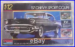 1957 Chevy Monogram SEALED 112 Scale MODEL KIT 3 n1 Blown Drag Stock Street