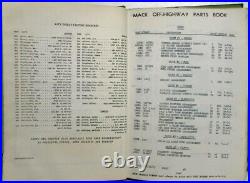 1963 Mack Truck M18X Model Parts Book Number 3481