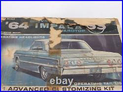 1964 Chevrolet Impala SS Hardtop AMT 125 Model Kit 6724 Parts Lot