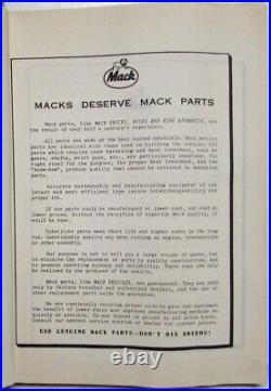 1965 Mack Truck M15X Model Parts Book Number 4430