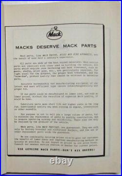 1965 Mack Truck M15X Model Parts Book Number 4430