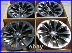 19 tesla model S SATIN black wheels rims original parts oem 4 alloys 4