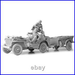 1/16 WWII US 1/4 Ton 4X4 Truck & T-3 Trailer Resin with Driver & Gunner