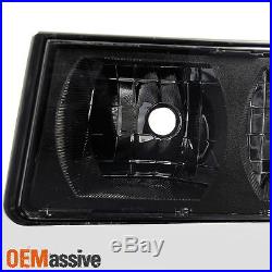 2002-2006 Chevy Avalanche Body Cladding Model Black Headlights Replacement Set