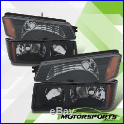 2002-2006 Chevy Avalanche Body Cladding Model Headlights+Bumper Signal Lamps Set
