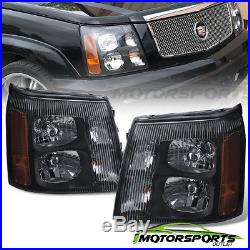 2003 2004 2005 2006 Cadillac Escalade Factory HID Model Black Headlights Pair