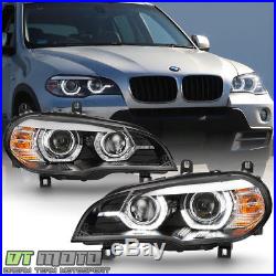 2007-2010 BMW E70 X5 HID withAFS Model 3D LED Halo DRL Dual Projector Headlights