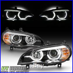 2007-2010 BMW E70 X5 HID withAFS Model 3D LED Halo DRL Dual Projector Headlights