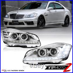 2007-2013 Benz W221 S550 S63 D1S Projector DRL Headlights Pair For Xenon Models