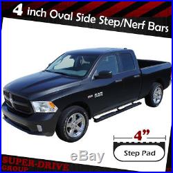 2007-2018 Chevy Silverado 1500 2500HD Crew Cab BLK 4 Nerf Bars Side Step Boards