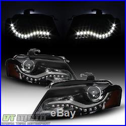 2009-2012 Audi A4 S4 B8 Halogen Model LED DRL Projector Headlights Headlamps