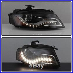 2009-2012 Audi A4 S4 B8 Halogen Model LED DRL Projector Headlights Headlamps