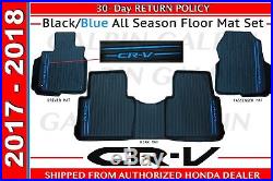 2017 2018 Genuine OEM Honda CR-V Black/Blue All Season Floor Mat Set