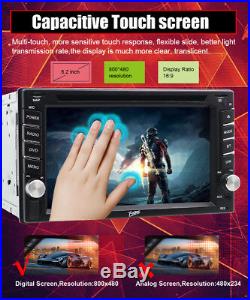 2DIN 6.2 Touchscreen Stereo Car DVD Player Auto Radio GPS Navi With Camera