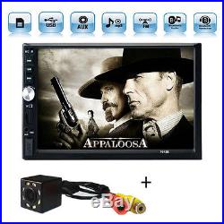 2 DIN 7 Car Video Player MP5 MP3 FM Bluetooth Touch Screen Stereo Radio +Camera
