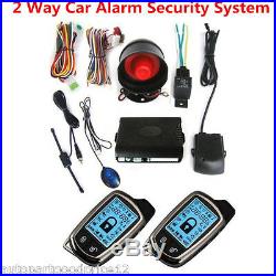 2-Way Car Alarm Security System Siren Anti-theft & 2LCD Long Distance Controlers