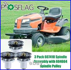 3 Pack Spindle Assembly with Pulley for Raptor SD 54 Models Replacement Parts
