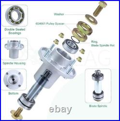 3 Pack Spindle Assembly with Pulley for Raptor SD 54 Models Replacement Parts