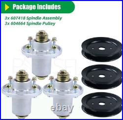 3 Pack Spindle Assembly with Pulley for Raptor SD 54 Models Replacement Parts