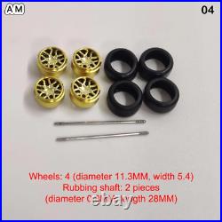 4pcs/set 164 Scale Wheels For Hotwheels Rubber Tire Model Car Modified Parts Ra