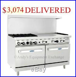 60 inch (5 foot) 4 Burner Range Top with Double Oven & 36 right side Griddle