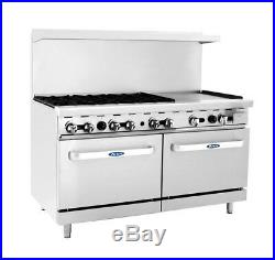 60 inch (5 foot) 6 Burner Range Top with Double Oven & 24 right side Griddle