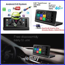 6.86 Touch Screen Bluetooth Wifi DVR GPS Navigator Dual Lens HD Video Recorder