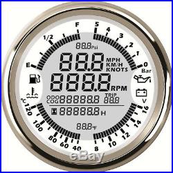 6in1 Car GPS Speedometer Tachometer Water Temp Oil Pressure Voltmeter Gauge 85mm
