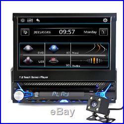 7'' HD Touch Screen 1DIN Bluetooth Car MP5 Player Stereo Radio FM DVD USB+Camera