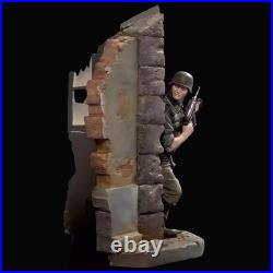 90mm resin model GK, military theme, soldiers in cover, unassembled and unpai