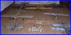 9 Vintage Control Line Model Airplanes with extra Engines & Parts