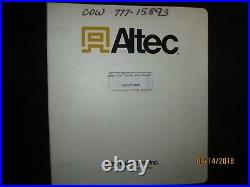 ALTEC Aerial Device Model AN Parts and Maintenance Manual Factory Original OEM
