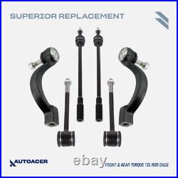 AUTOACER -24p Front & Rear Control Arms, Tie Rods Links & Bushings For Jaguar XK