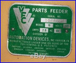 AUTOMATION DEVICES INC. Model 10 VIBRATROY PARTS FEEDER WITH CONTROLLER