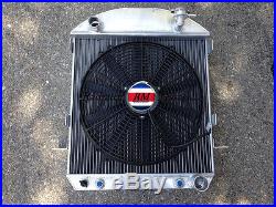 Aluminum Radiator For 1924-1927 Ford Model-t Bucket Chevy Engine 3row + 16fan