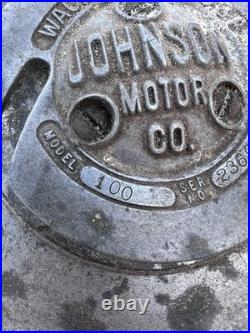 Antique 1930s 1940s Johnson Model 100 Outboard Boat Motor Parts Repair