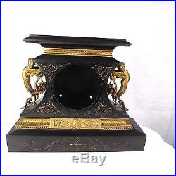 Antique Fancy Ansonia Black Enameled Iron Clock Rosalind Model Case Parts