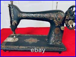 Antique Singer Model 66 Redeye 1910 Treadle Sewing Machine with Add. Parts