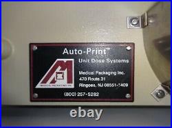 Auto-Print Unit Dose Packaging System FOR PARTS / REPAIR READ! Model 1179