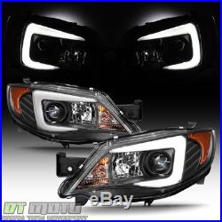 Black 2008-2014 Subaru Impreza WRX Halogen Model LED DRL Projector Headlights