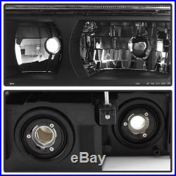 Black Headlights+Parking Lamps For Body Cladding Model 2002-2006 Chevy Avalanche