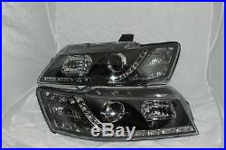 Black Projector Headlights for Holden Commodore All VZ Models NEW LED DRL Like
