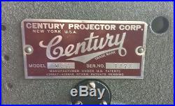 Century Movie Projector Vintage 35mm Model MSA Untested Vintage for Parts